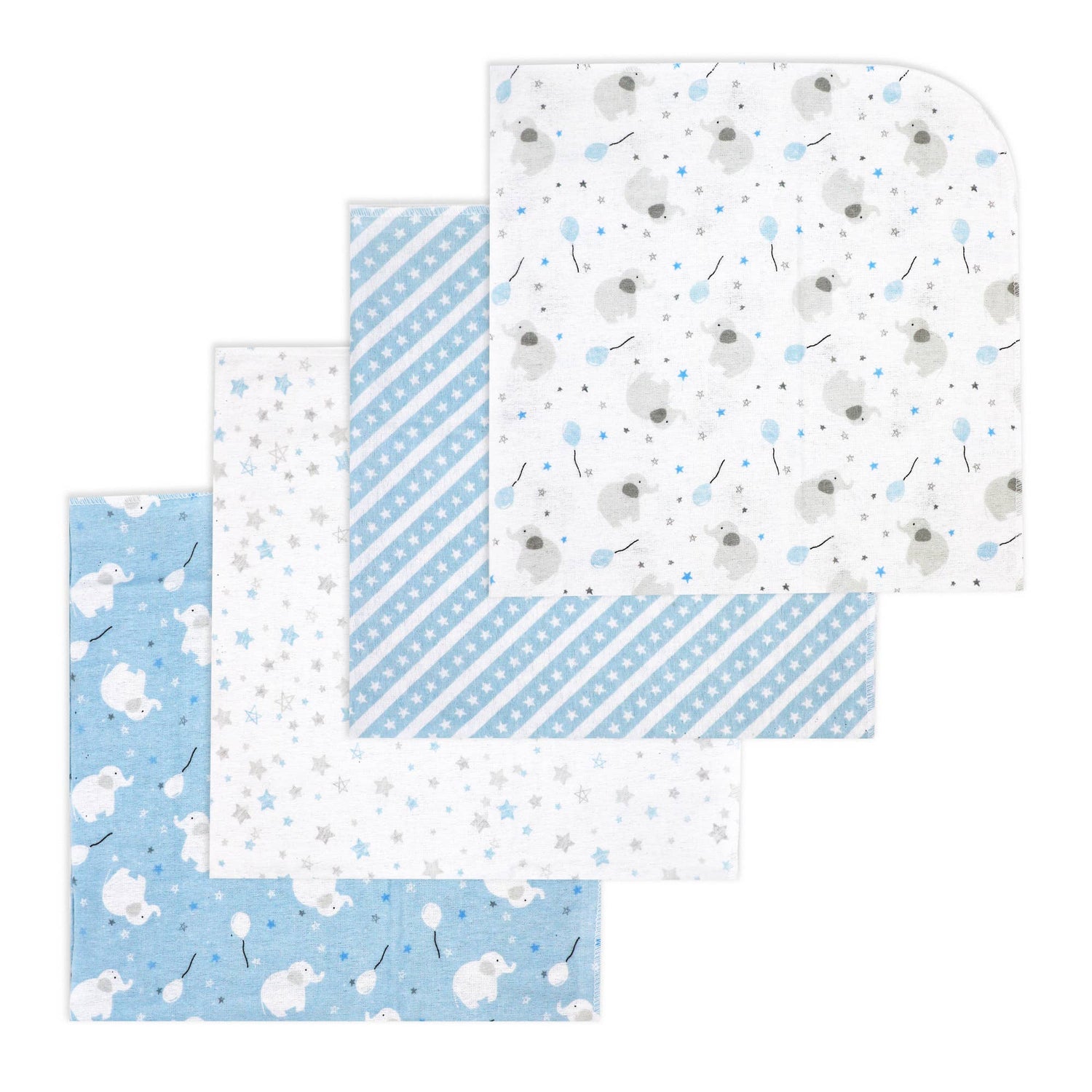 4 Pack Receiving Blanket – Elephant