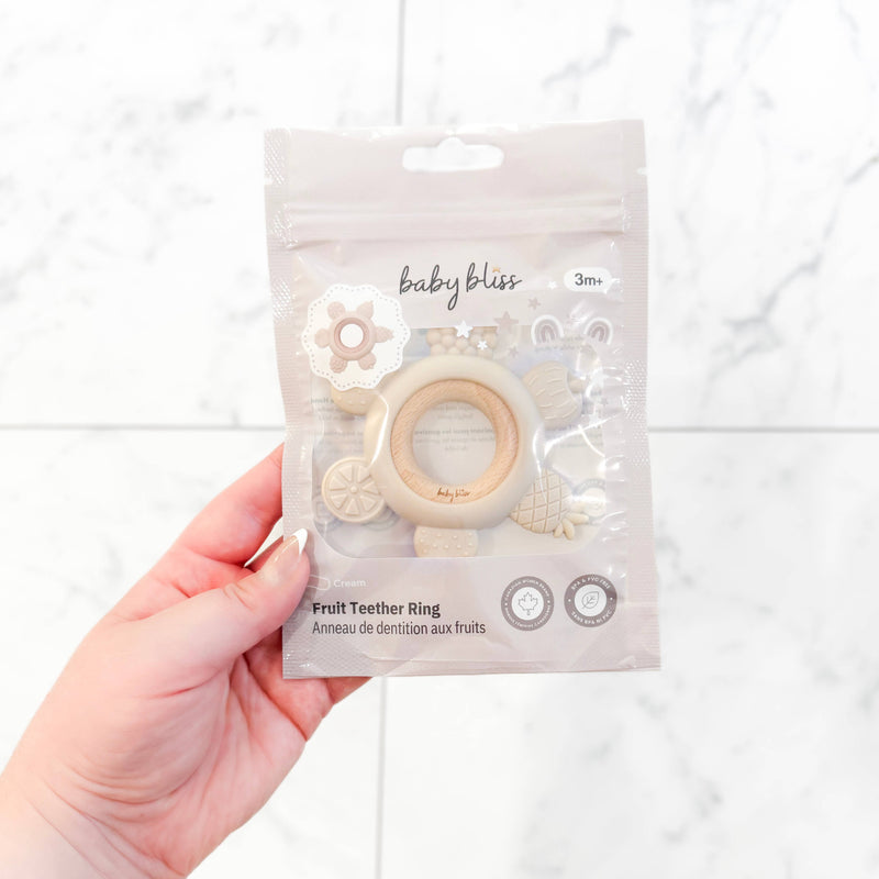 Fruit Teether Ring - Cream