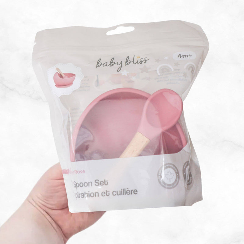 Bowl & Wooden Spoon Set - Dusty Rose