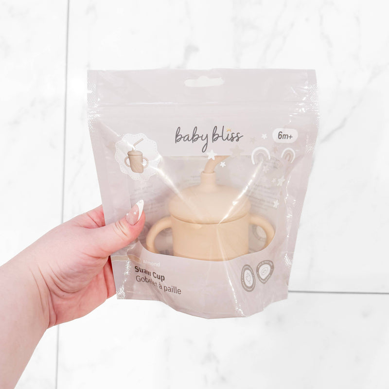 Sippy Cup with Straw, Spill-Proof & Anti-Stain - Almond