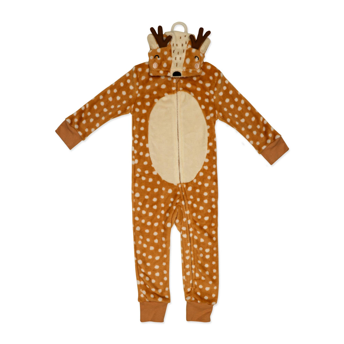 Hooded Flannel Fleece Pram: Tan Deer
