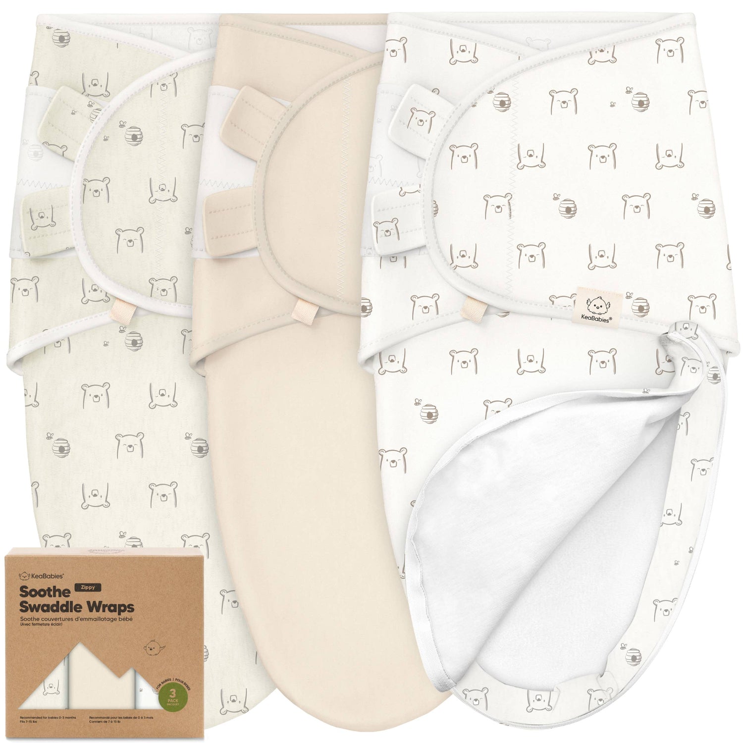 3pk Soothe Zippy Baby Swaddles 0-6 Months,Newborn Sleep Sack