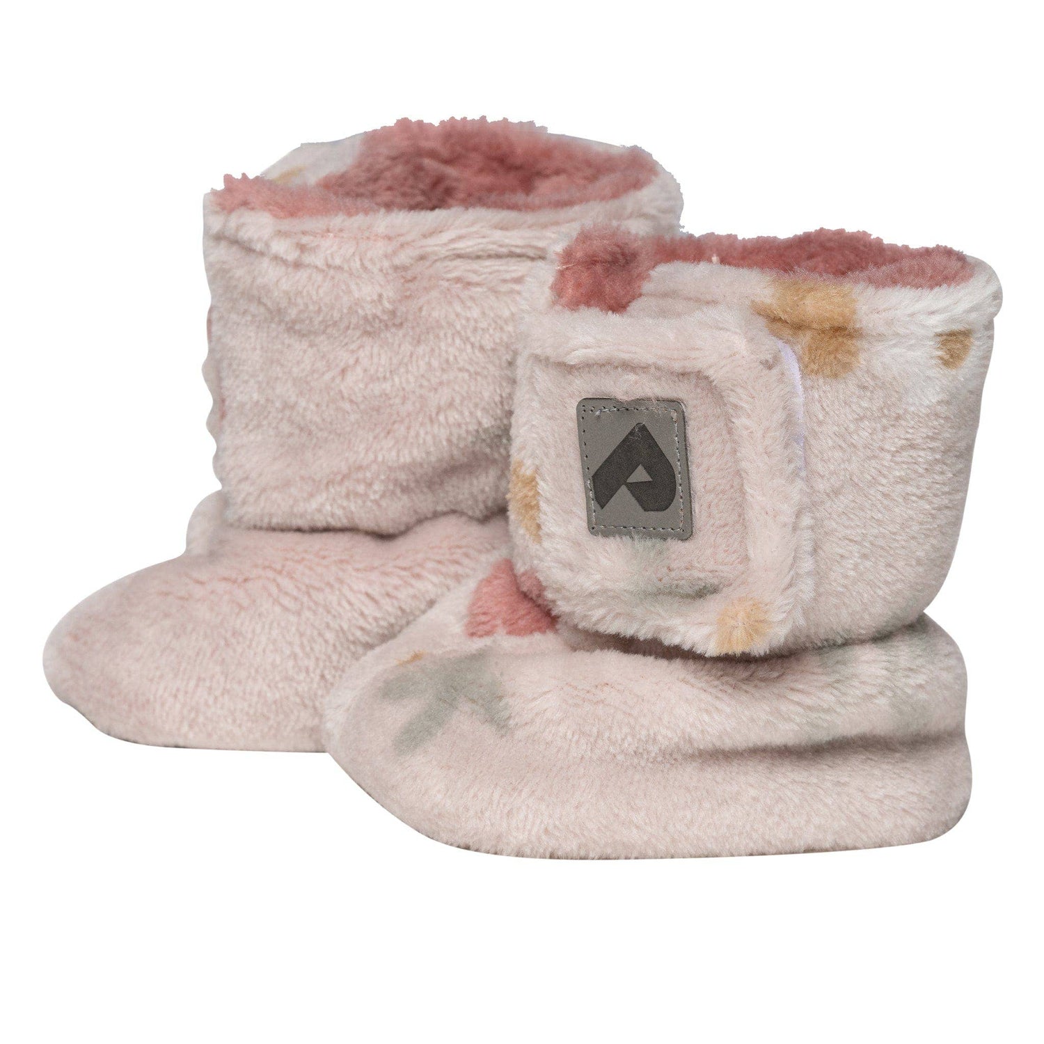 Double layer plush booties - Floral
