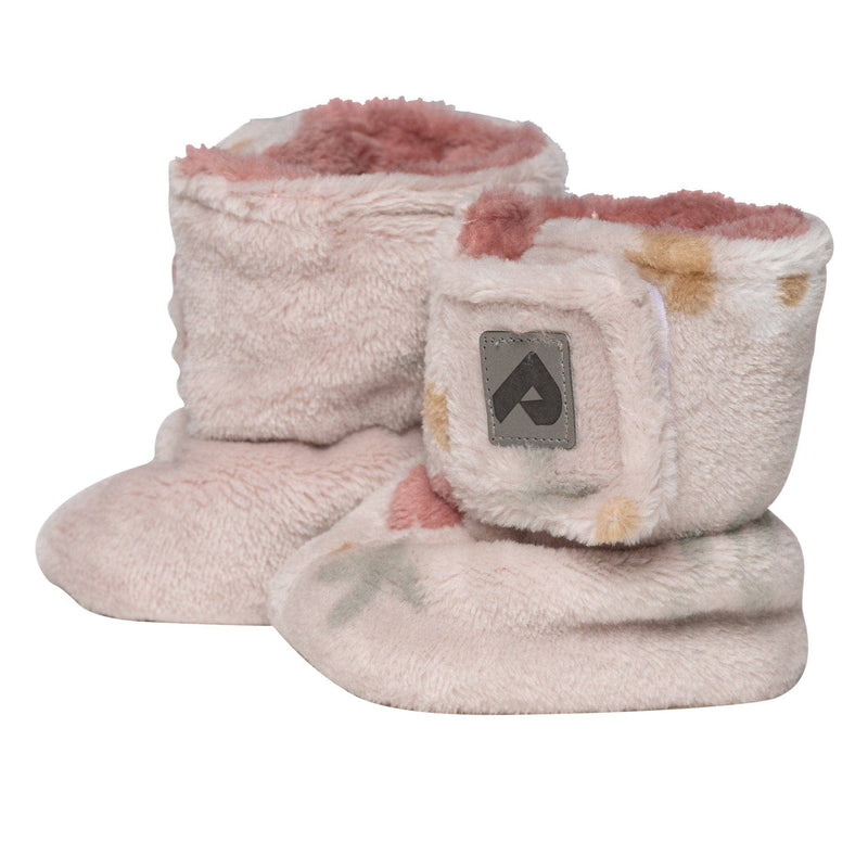 Double layer plush booties - Floral