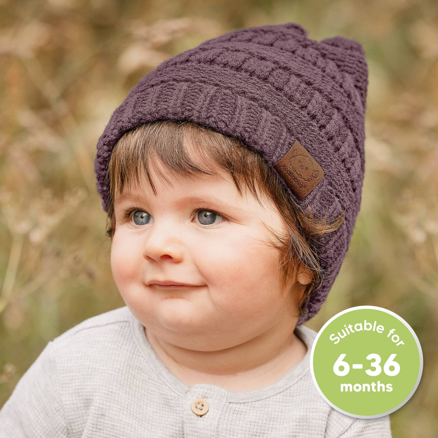 KeaBabies 3-Pack Warmzy Baby Beanies (Wine, M)