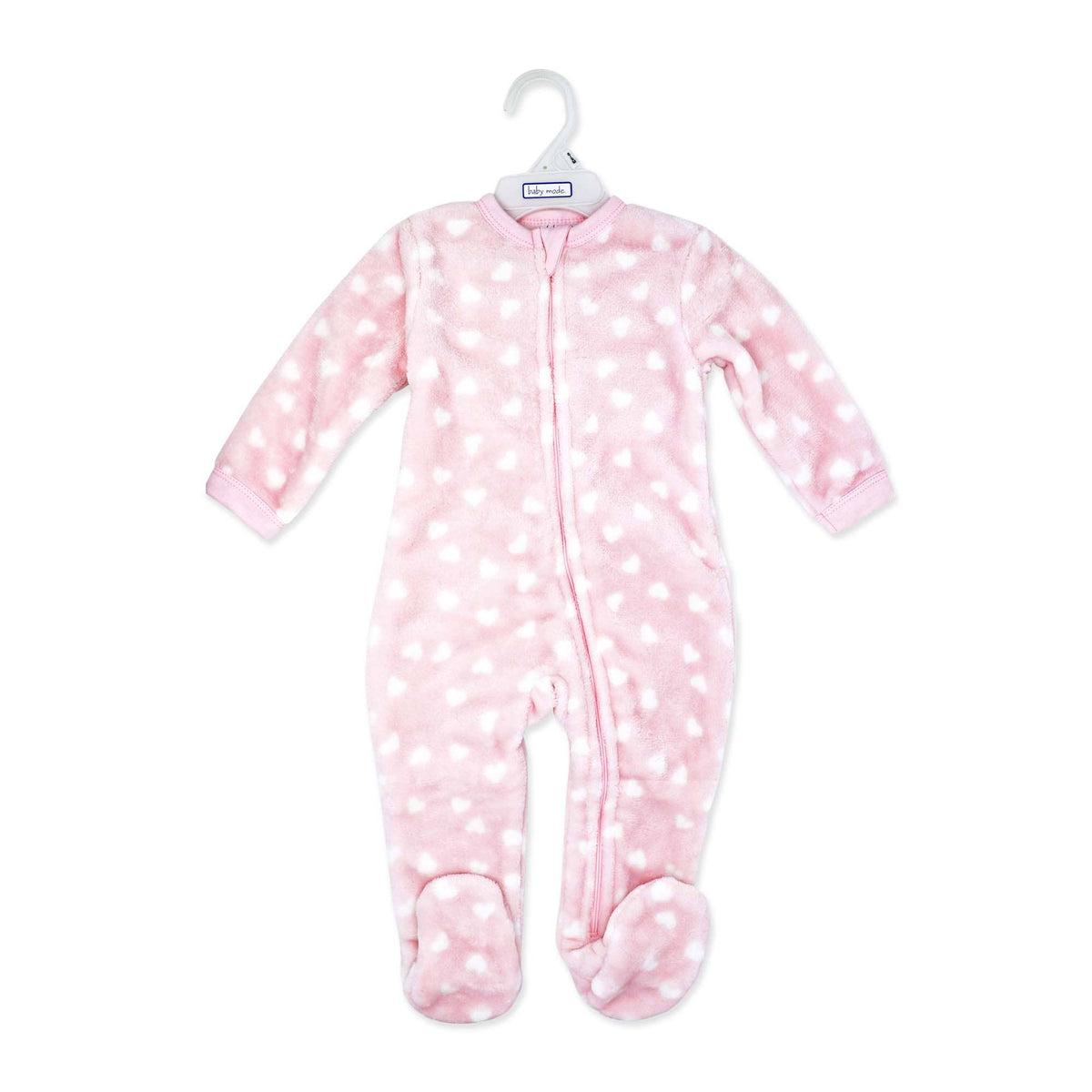 Girls Printed Plush Sleeper: Pink Heart