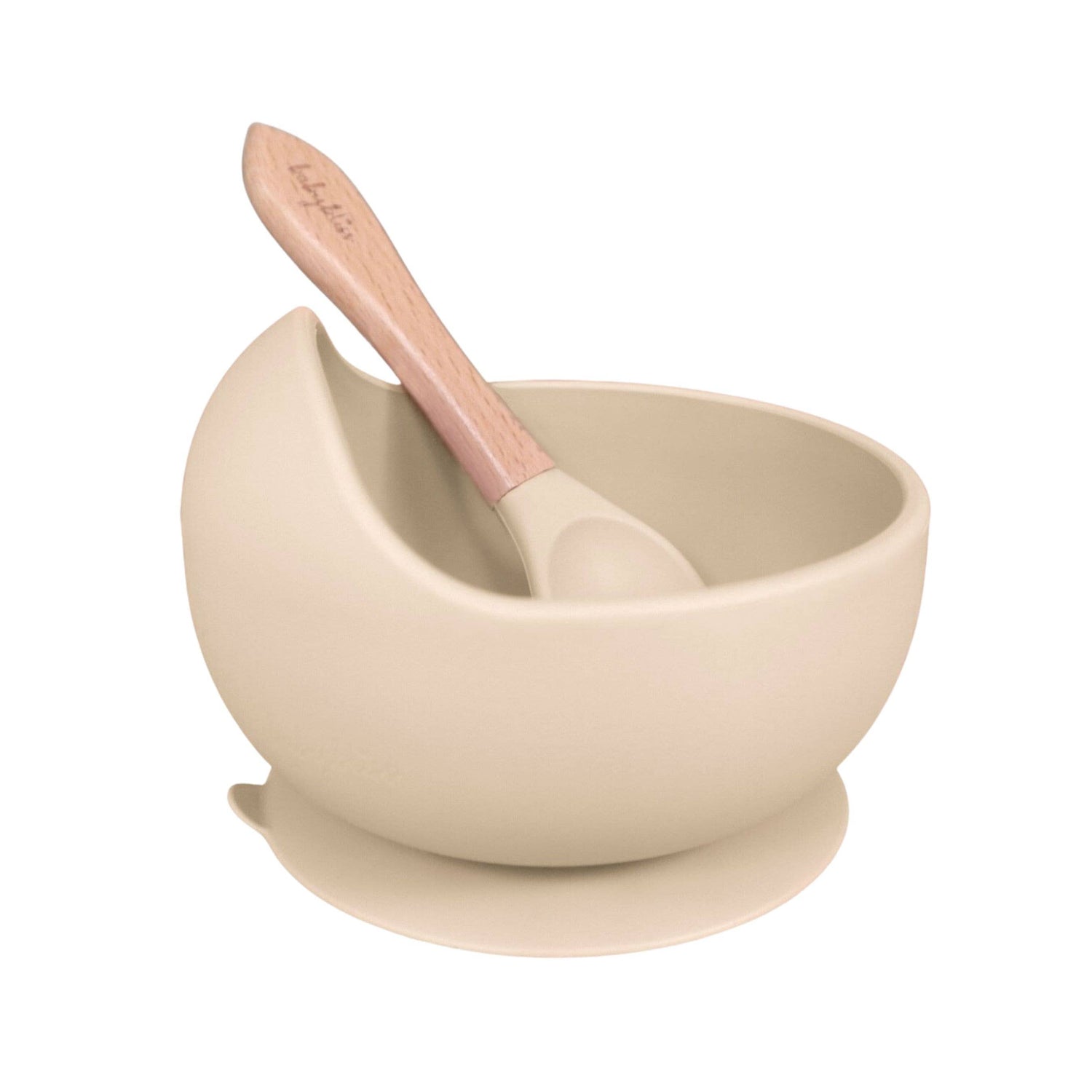 Bowl & Wooden Spoon Set - Almond