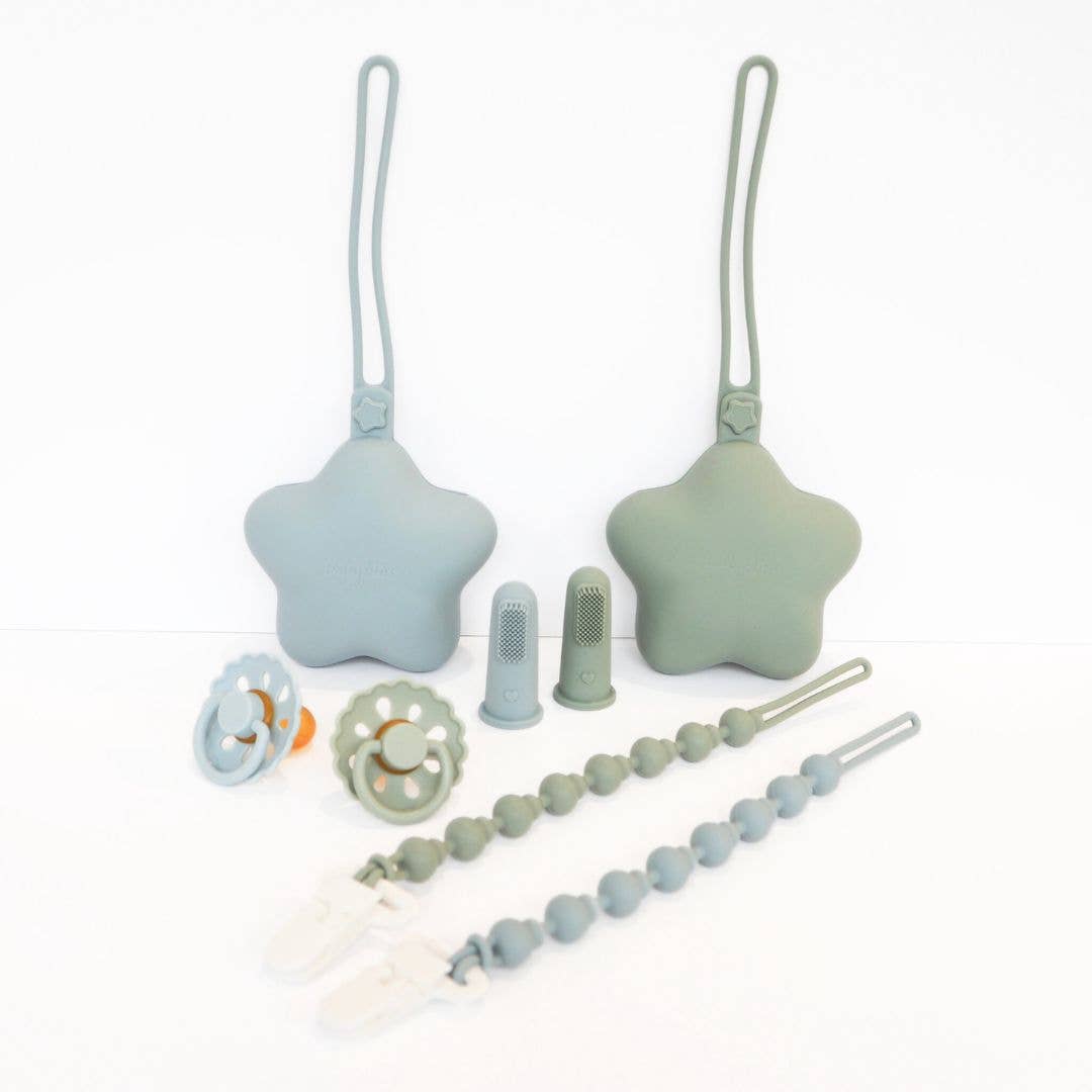 Star Pacifier Holder Case - Dusty Teal