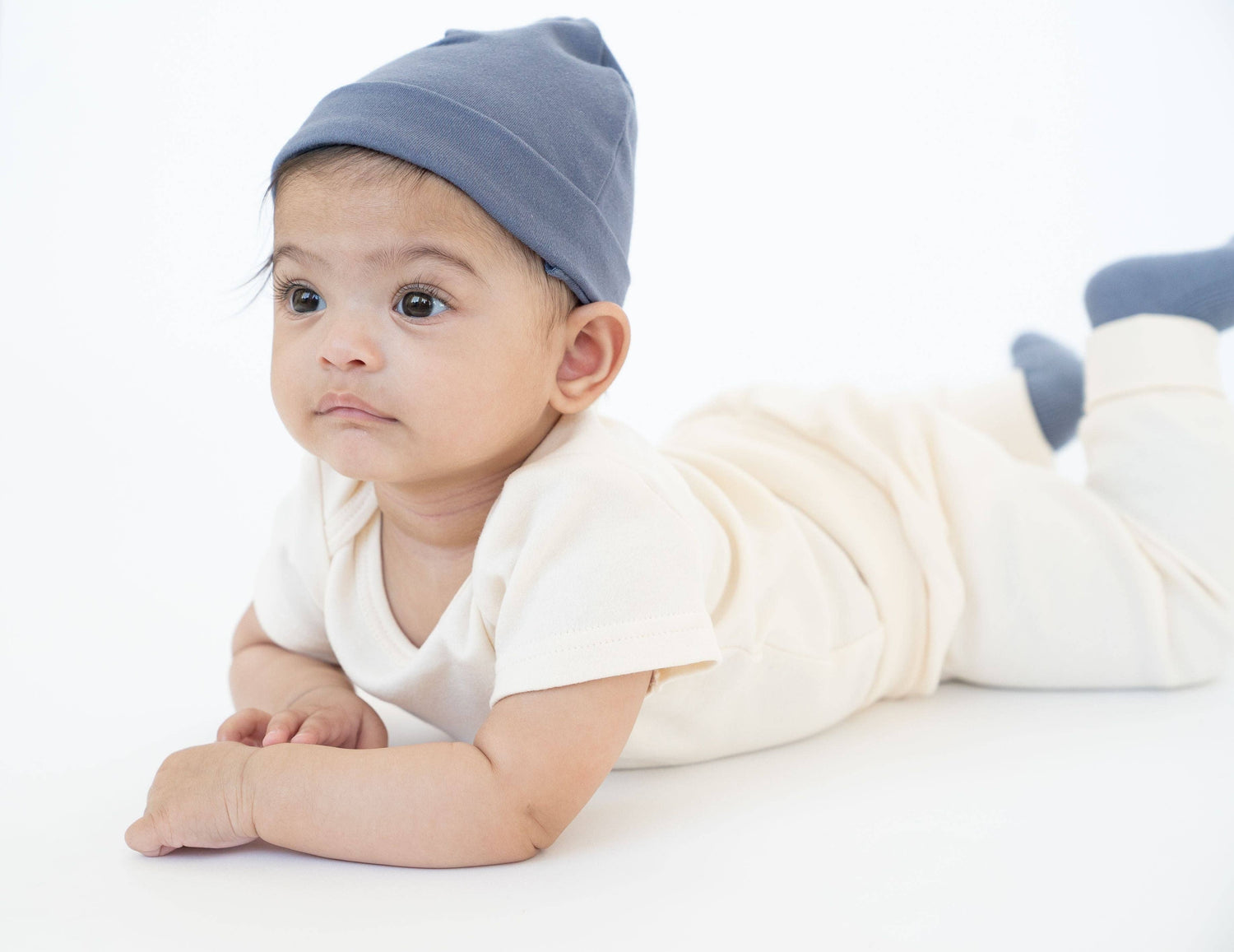 Baby Organic Cotton Beanie - Eggnog
