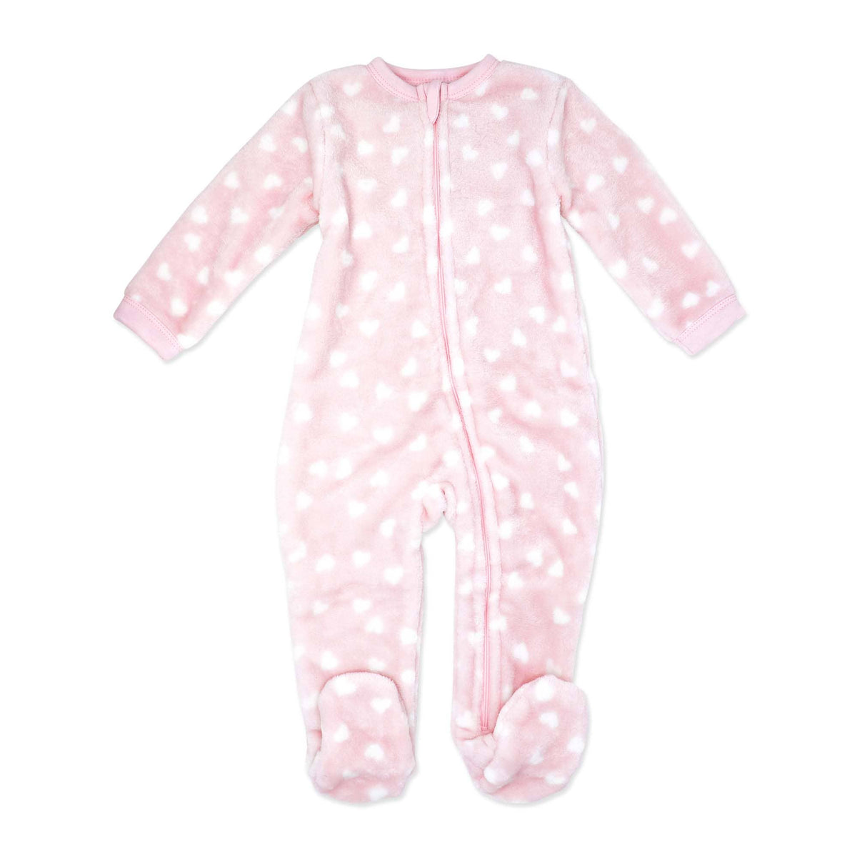 Girls Printed Plush Sleeper: Pink Heart