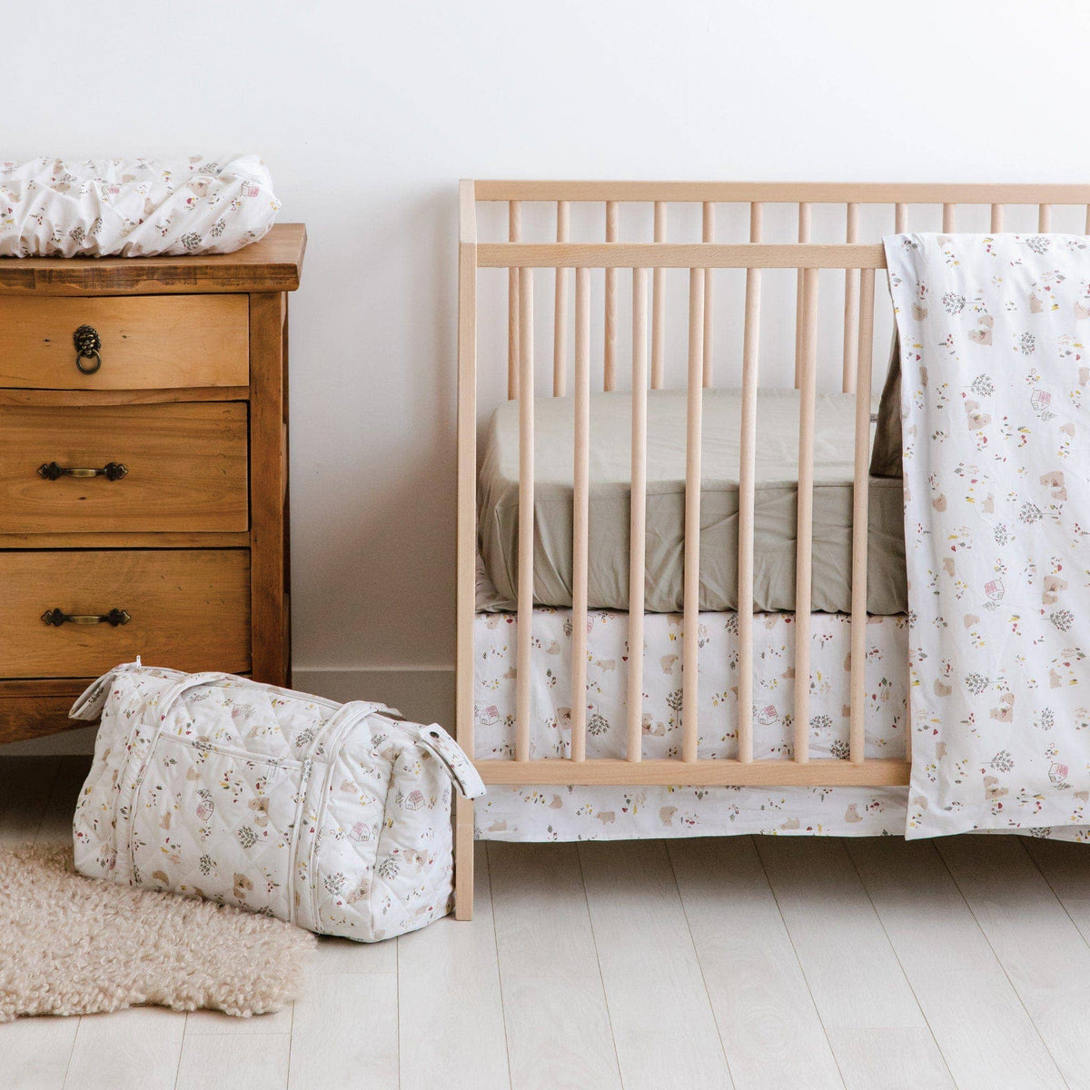 Crib fitted sheet - Green