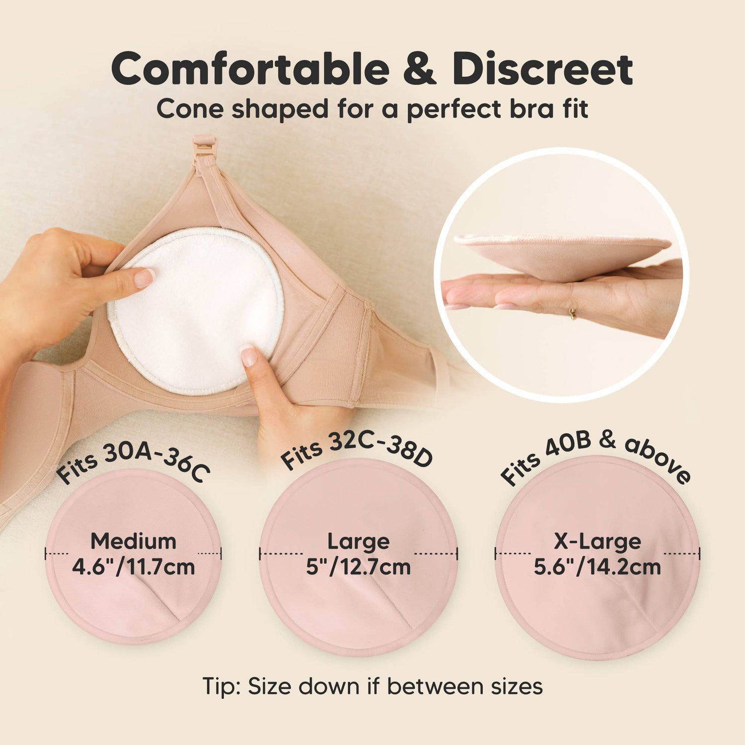 14pk Comfy Nursing Pads, Reusable Breastfeeding Pads