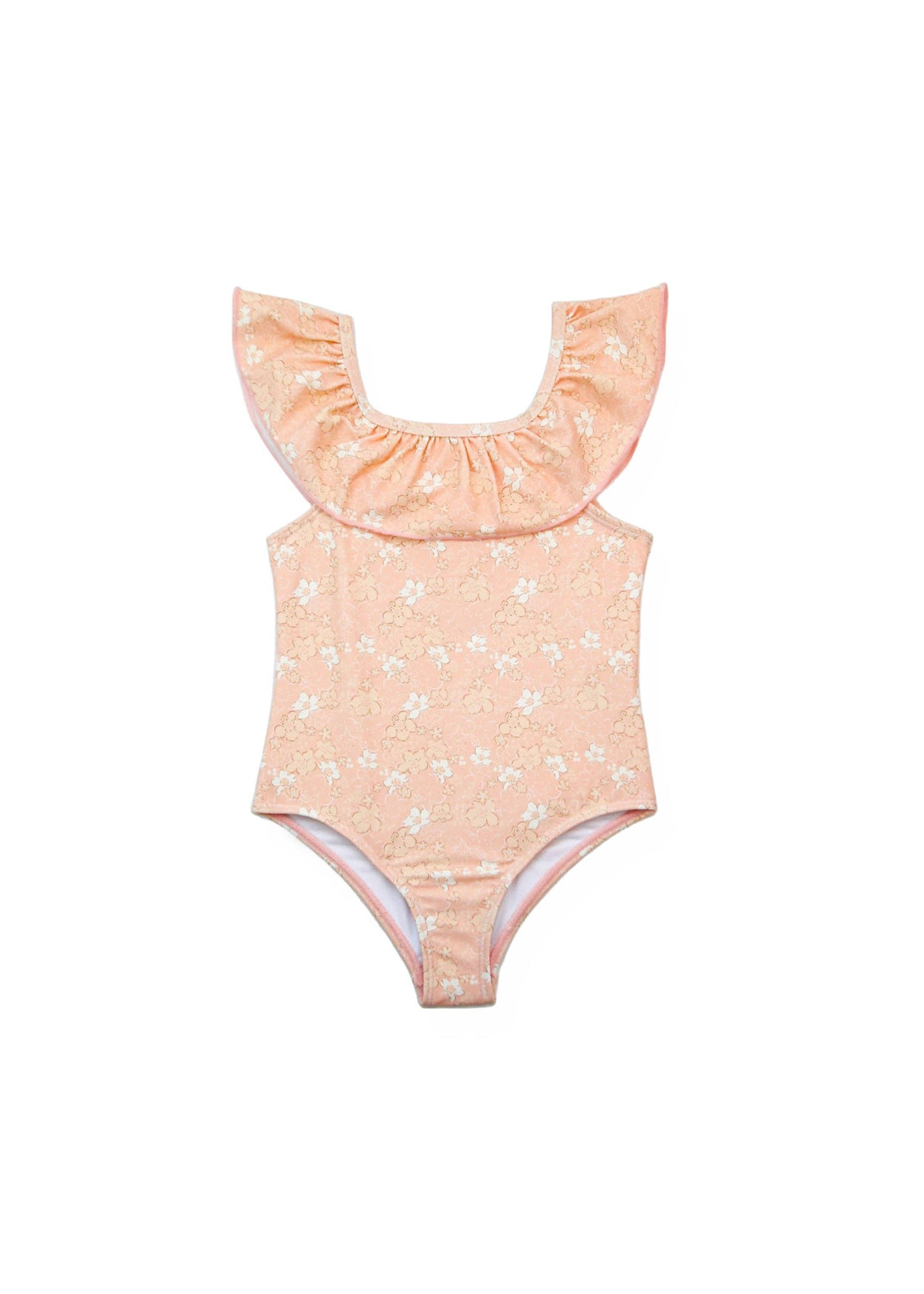 Girls Swimsuit - UPF 50+ Ruffle One-Piece - Evangelina Tuscany