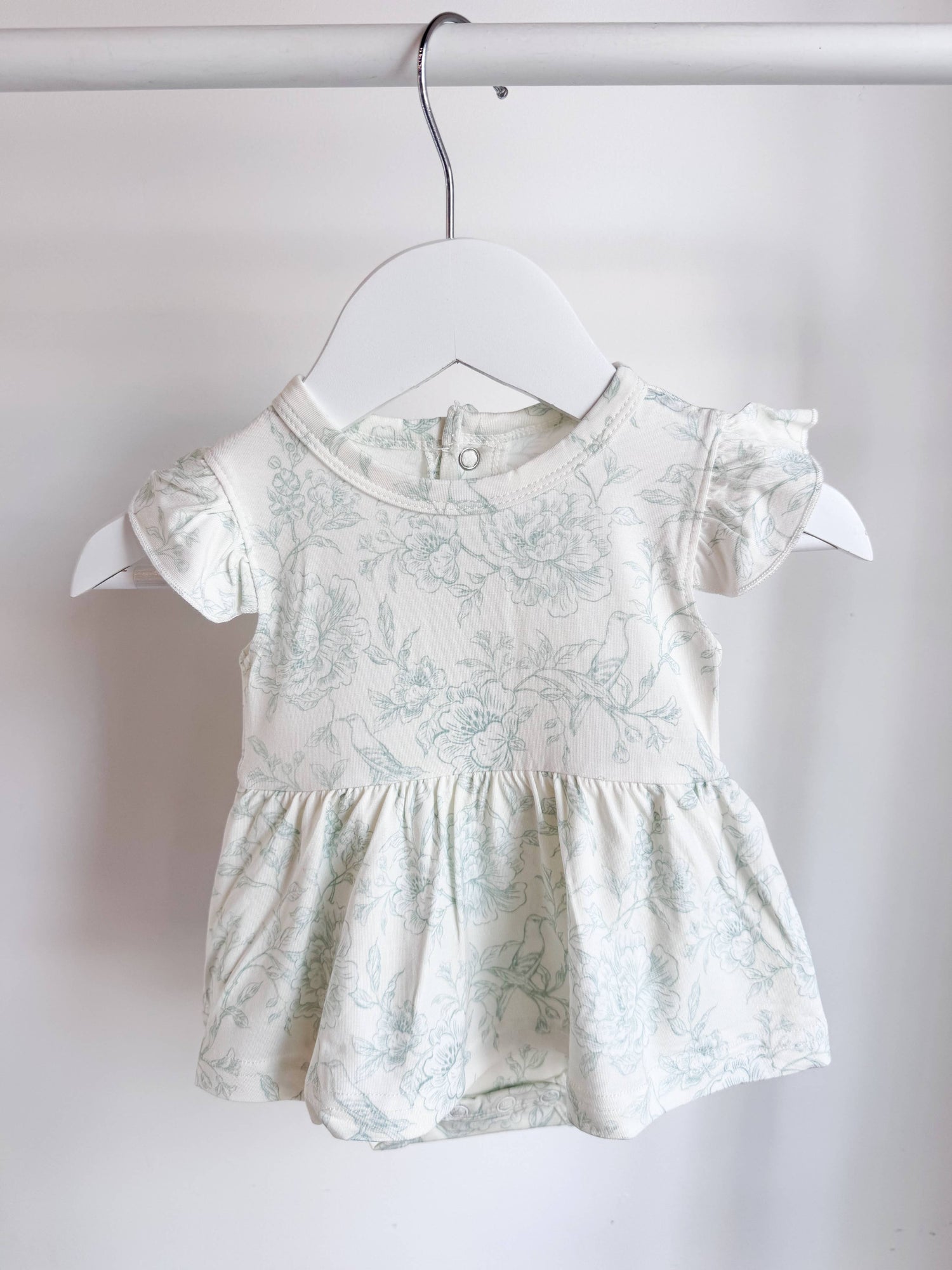 Ruffle Skirted Short Sleeve Onesie- Valley Blooms