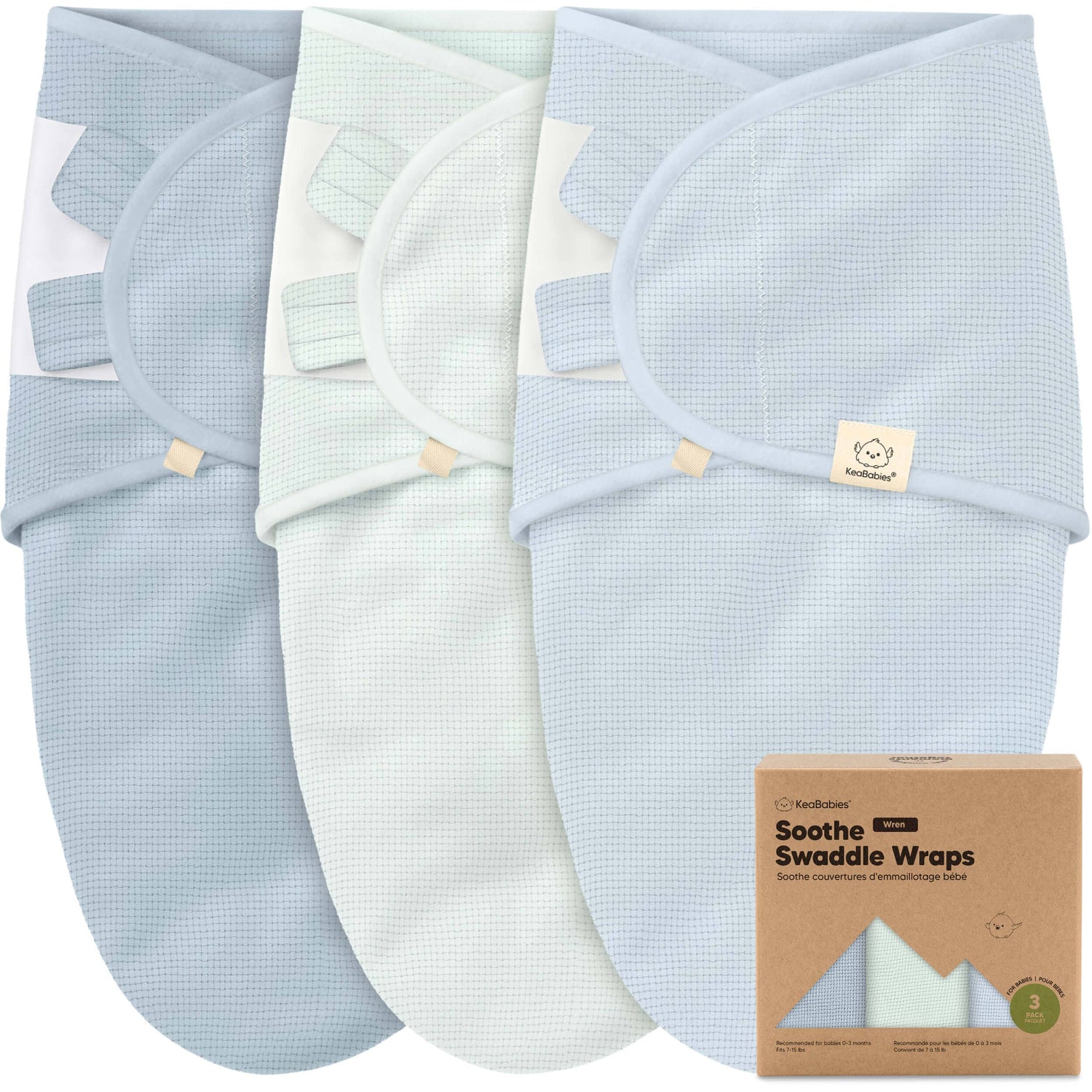 3pk Soothe Wren Swaddle Sleep Sacks for Newborns