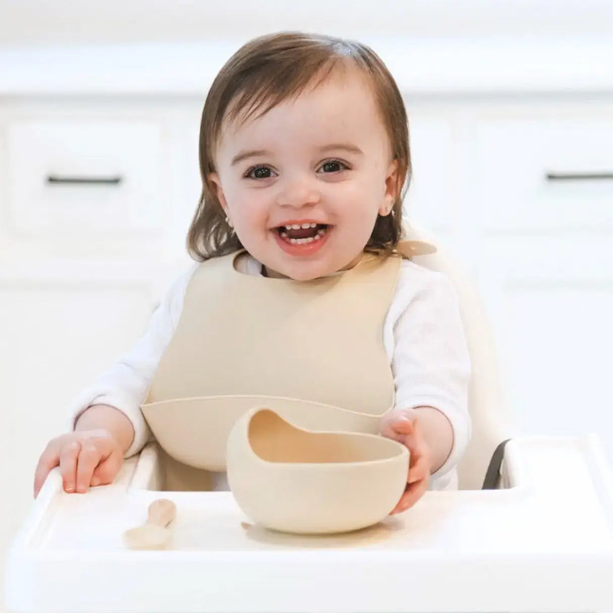 Bowl & Wooden Spoon Set - Almond