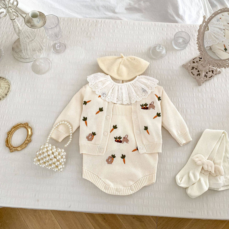 Baby Rabbit Long Sleeves Romper Set Multicolor