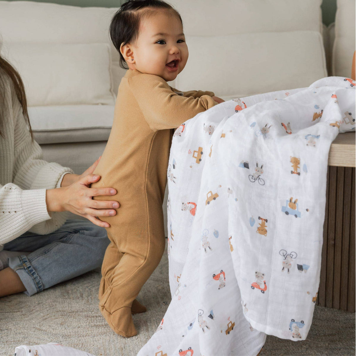 Cotton muslin swaddle - Transports